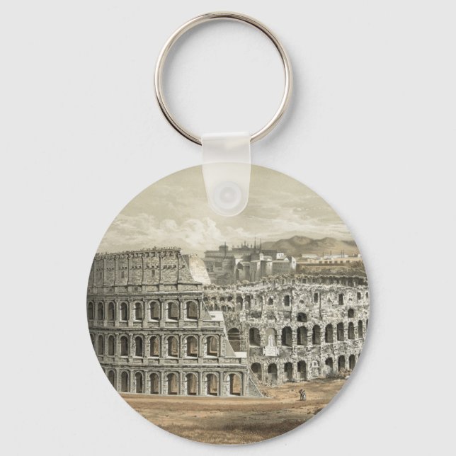 Roman Coliseum Vintage Art Key Ring (Front)