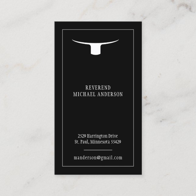 Roman Collar Priest Minister Christian Clergy Business Card (Front)