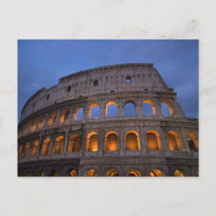 Roman Colosseum at Night Postcard