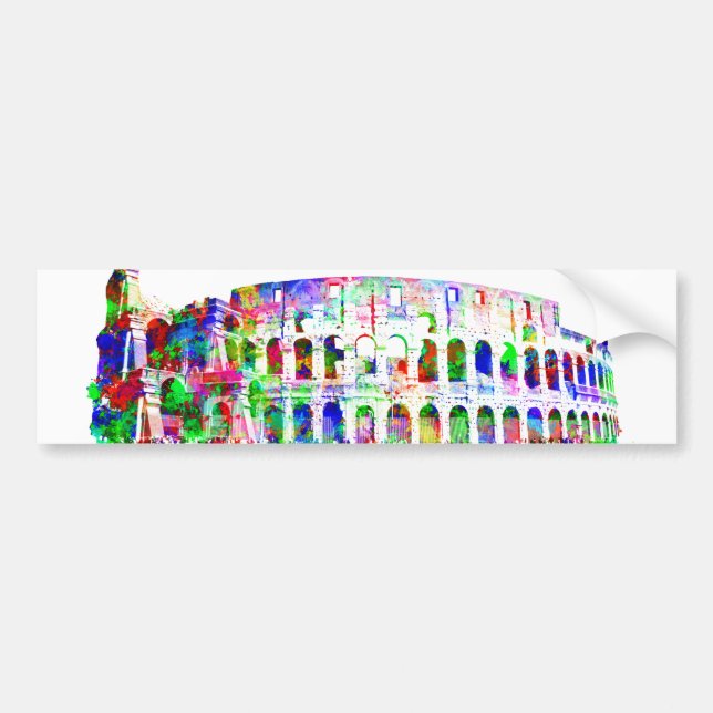 Roman Colosseum colourful architectural products Bumper Sticker (Front)
