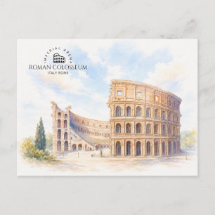 Roman Colosseum Italy Rome, Architecture Landscape Holiday Postcard