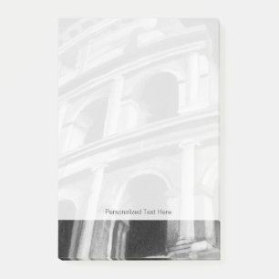 Roman Colosseum with Architectural Drawings Post-it Notes