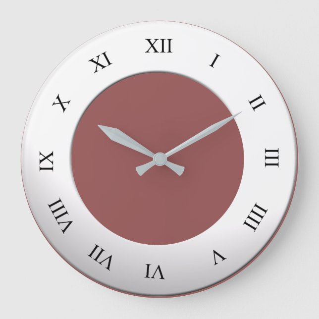 Roman Digits on White Frame on any Colour Large Clock (Front)