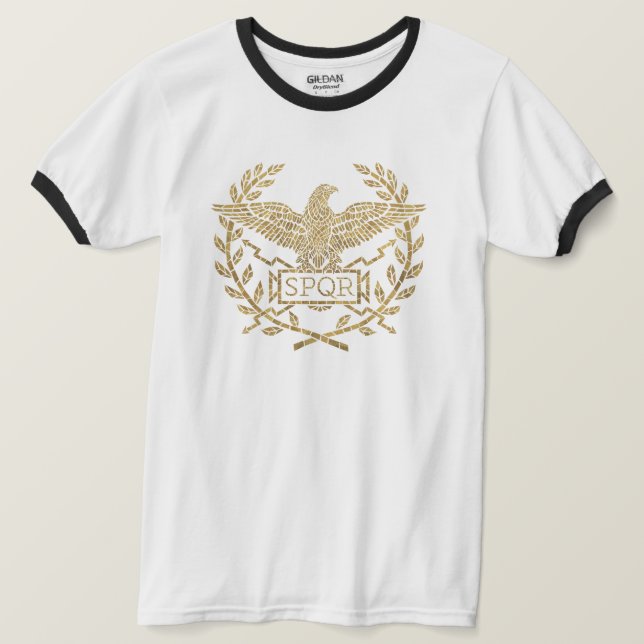 Roman Empire Eagle Mosaic Emblem T-Shirt (Design Front)
