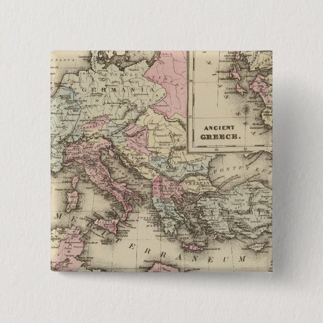 Roman Empire, Greece 15 Cm Square Badge (Front)