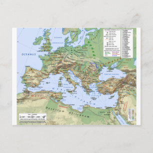 Roman Empire Map During Reign of Emperor Hadrian Postcard
