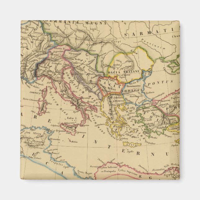 Roman Empire under Constantine and Trajan Magnet (Front)