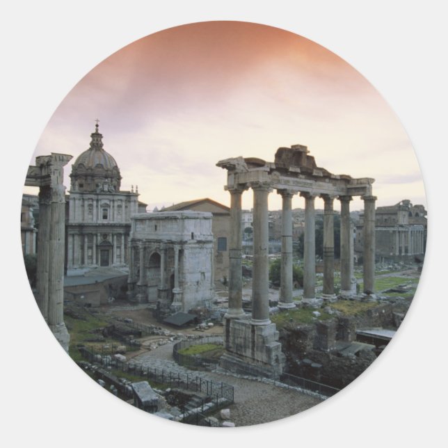 Roman Forum at dawn Classic Round Sticker (Front)
