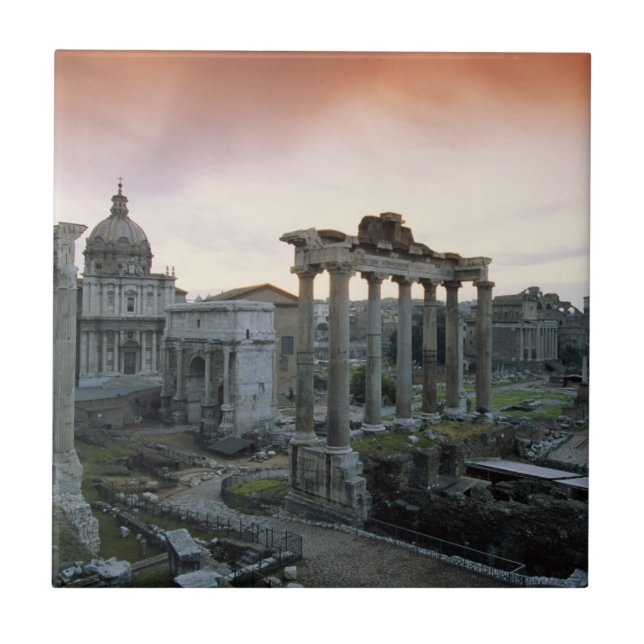 Roman Forum at dawn Tile (Front)