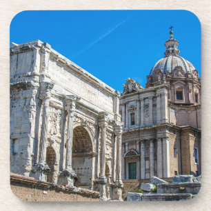 Roman Forum ruins in Rome, Italy Coaster