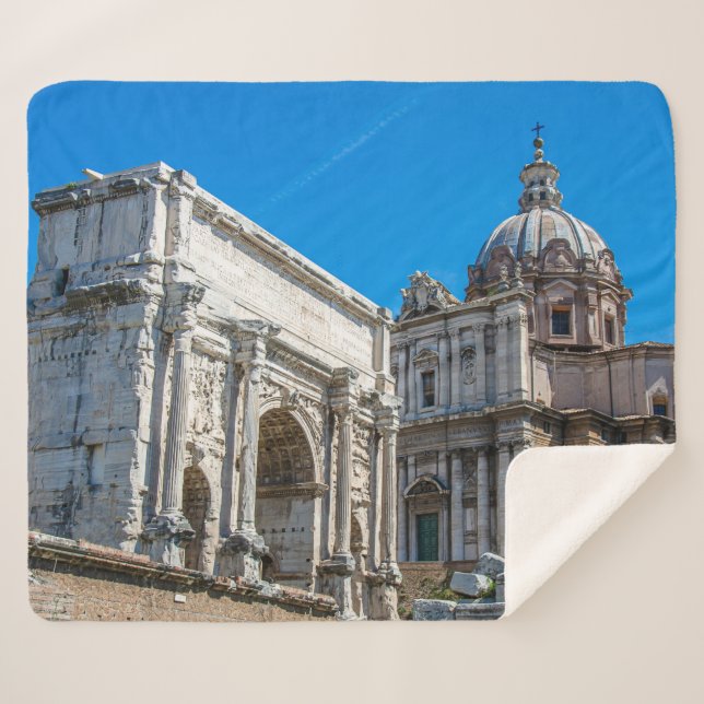 Roman Forum ruins in Rome, Italy Sherpa Blanket (Front (Horizontal))