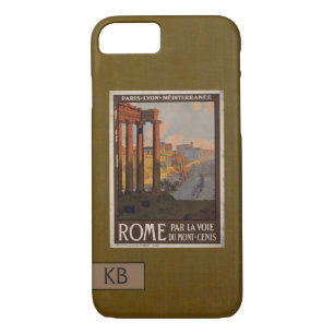 Roman Forum Vintage Travel Ad with Monogram Case-Mate iPhone Case