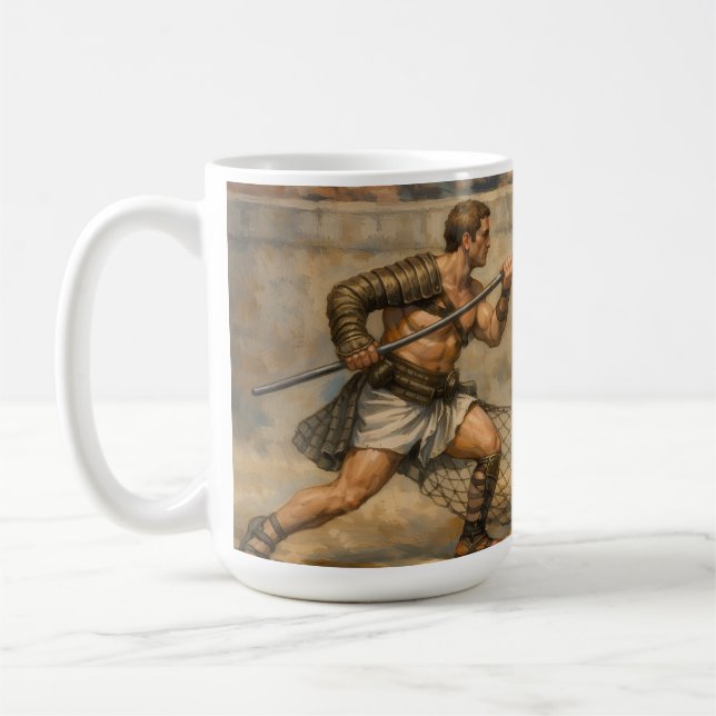 Roman Gladiator fight Classical Art Coffee Mug (Left)