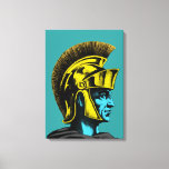 Roman Gladiator Pop Art Portrait Canvas Print<br><div class="desc">Roman Gladiators often fought to the death within the walls of Rome’s ancient Colosseum. The Roman Gladiator Pop Art Portrait is a graphic illustration of one of these gladiators. The pop art gladiator portrait is in brightly coloured shades of yellow and turquoise with grey and black. If you are a...</div>
