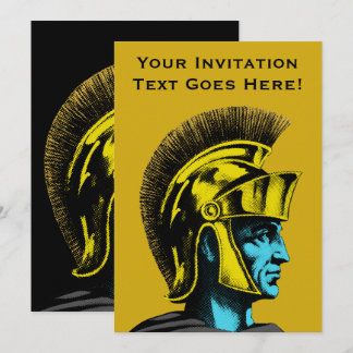 Roman Gladiator Pop Art Portrait Invitation