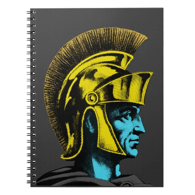 Roman Gladiator Pop Art Portrait Spiral Notebook (Front)