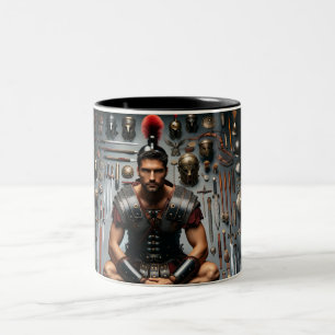 Roman Gladiator Two-Tone Coffee Mug