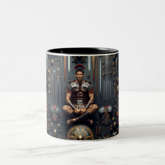 Roman Gladiator Valor Two-Tone Coffee Mug
