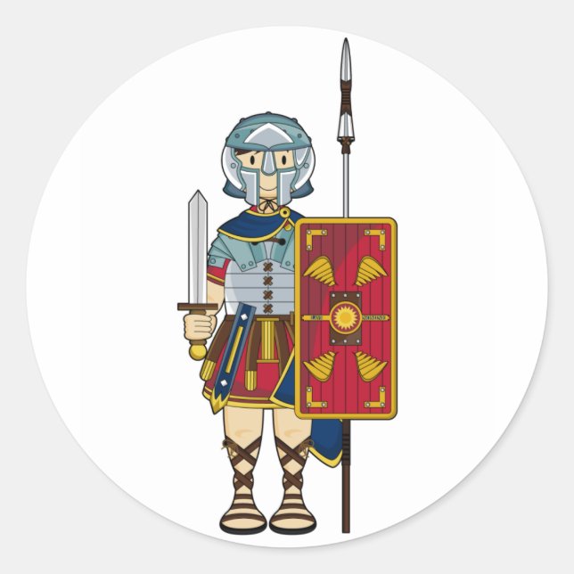 Roman Gladiator with Shield Sticker (Front)