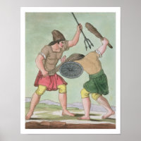 Roman Gladiators, from 'L'Antica Roma', 1825 (colo