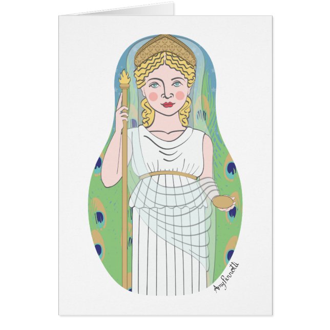 Roman Goddess Juno Matryoshka Card (Front)