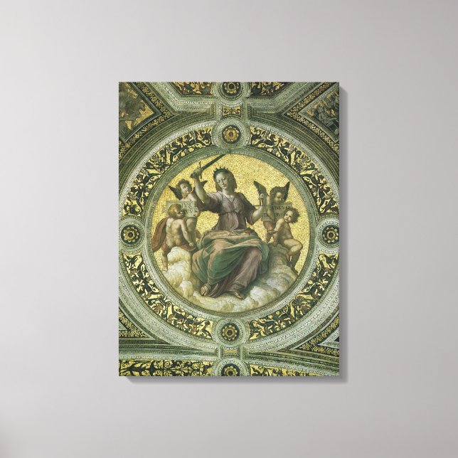 Roman Goddess Justice with Angels by Raphael Canvas Print (Front)