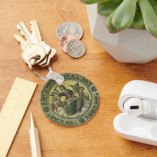 Roman Goddess Justice with Angels by Raphael Key Ring