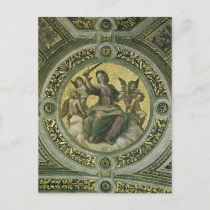 Roman Goddess Justice with Angels by Raphael Postcard