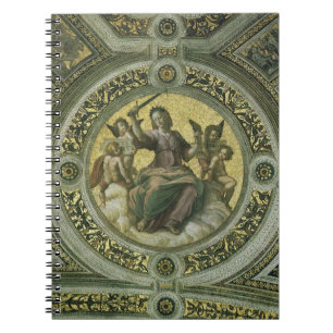 Roman Goddess Justice with Angels by Raphael Spiral Notebook