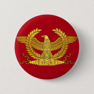 Roman Golden Eagle on Red 6 Cm Round Badge