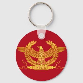 Roman Golden Eagle on Red Key Ring