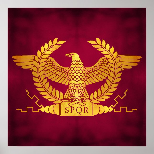 Roman Golden Eagle on Red Poster (Front)