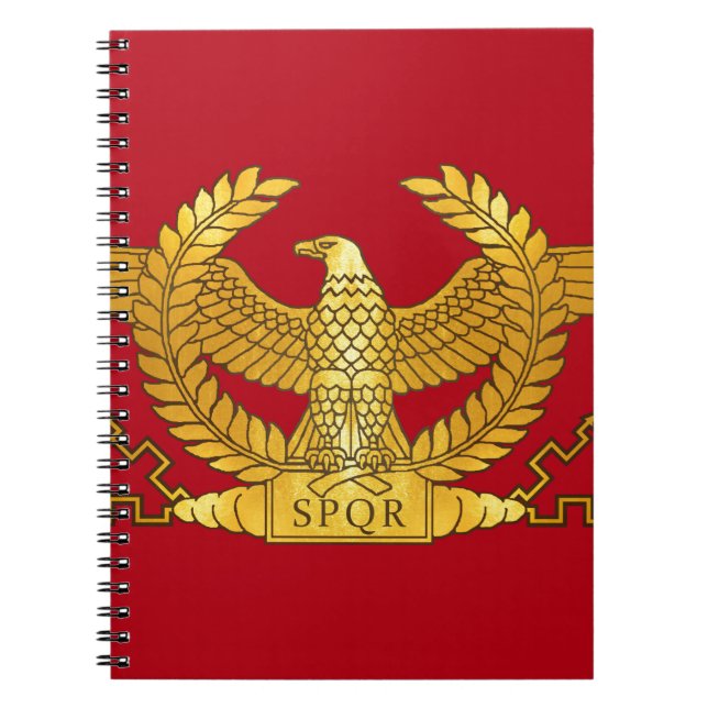 Roman Golden Eagle on Red Spiral Notebook (Front)