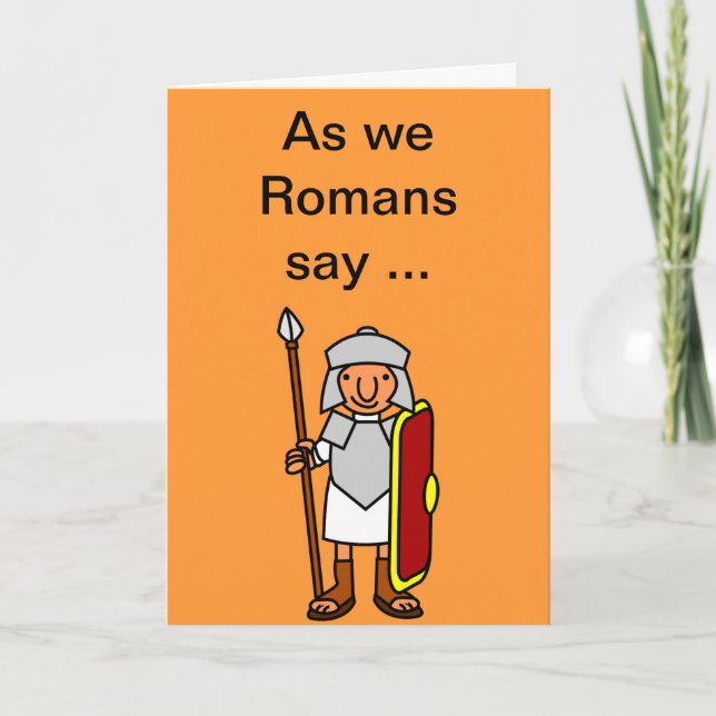 Roman Happy Birthday Greetings Card (Front)