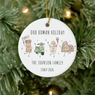 Roman Holiday Personalised Family Trip Ceramic Tree Decoration