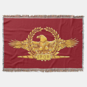 Roman Imperial Eagle SPQR Throw Blanket