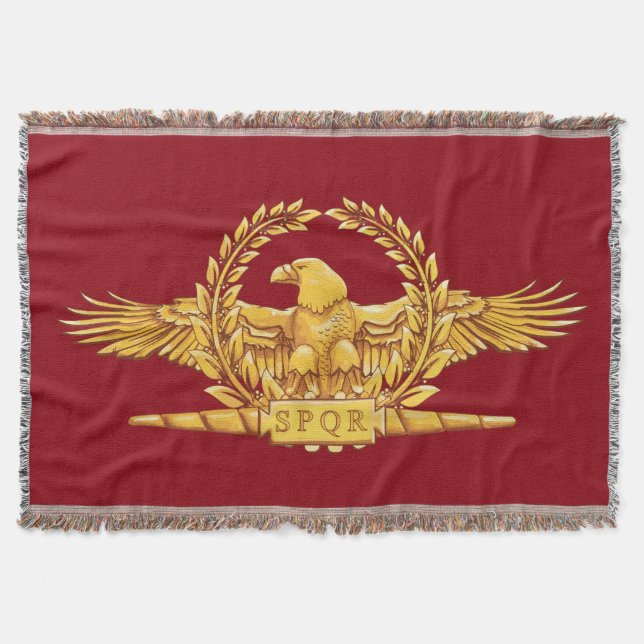 Roman Imperial Eagle SPQR Throw Blanket (Front)
