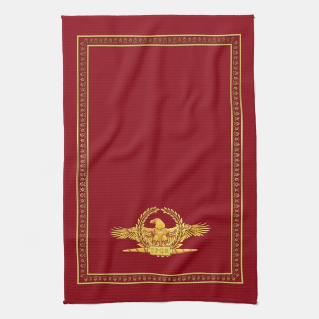 Roman Imperial SPQR Eagle Kitchen Towel (Vertical)