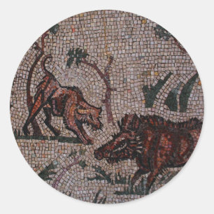 Roman Mosaic Classic Round Sticker