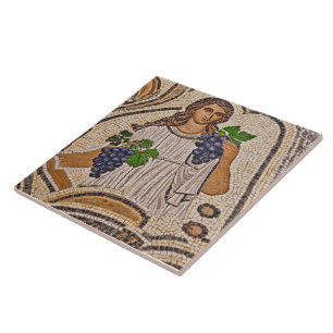 Roman Mosaic Style Grapes Ceramic Tile