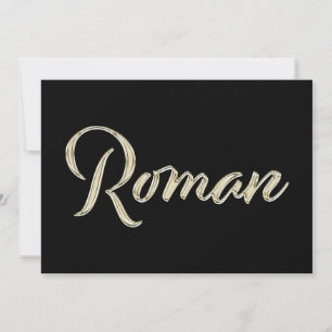 Roman Name white Handwriting Card