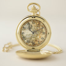 Roman numbers gold pocket watch