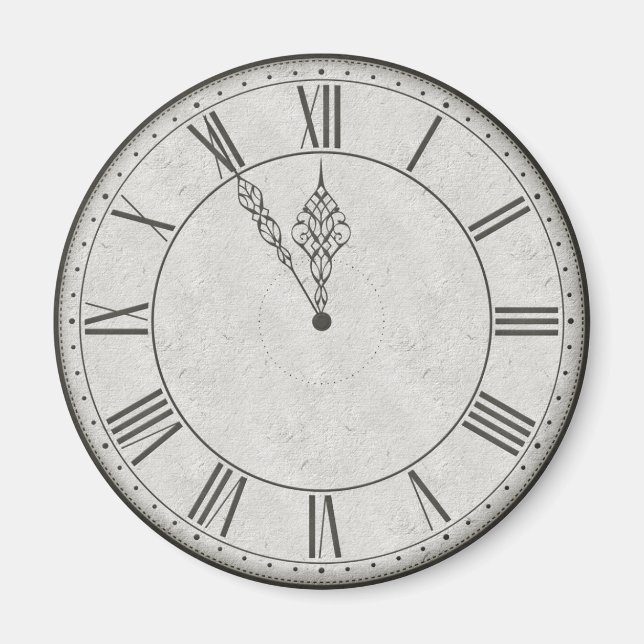 Roman Numeral Clock Face B&W Magnet (Front)