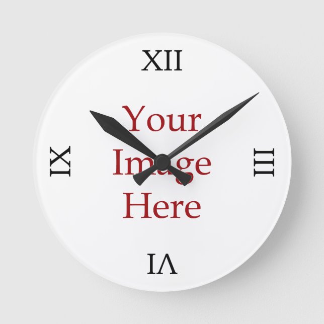 Roman Numeral Create Your Own Round Clock (Front)