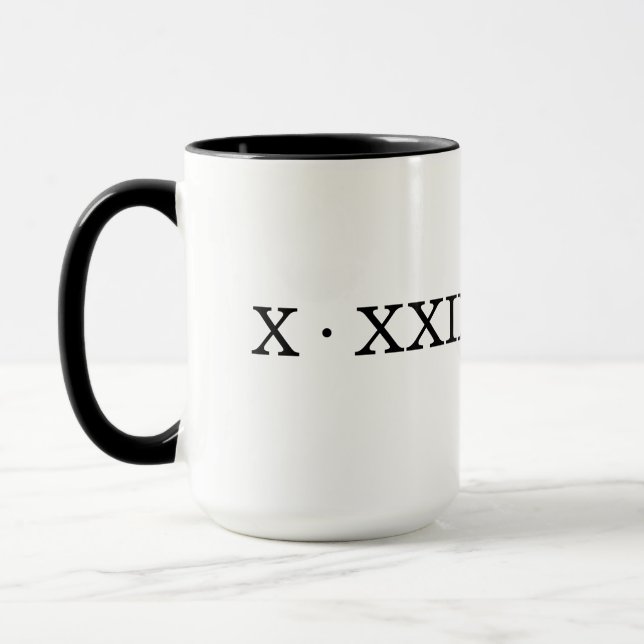 Roman Numeral Date Mug (Left)