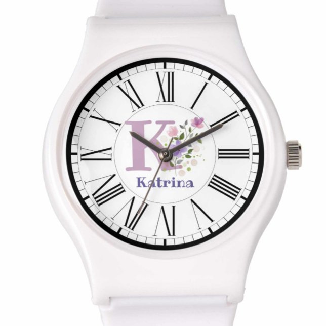 Roman Numeral Design with Initial and Name Watch (Creator Uploaded)