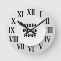 Roman Numeral Wall Clock with Photo and Name