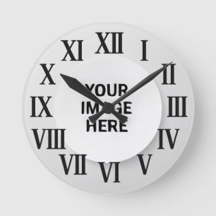 Roman Numeral Wall Clock with Photo and Name