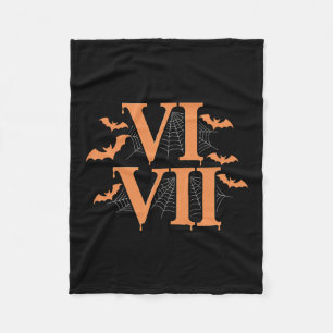 Roman Numerals Vi Vii 67 Meme Gen Alpha Halloween Fleece Blanket