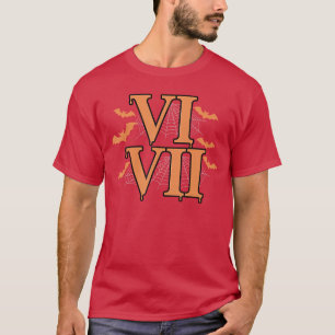 Roman Numerals VI VII 67 Meme Gen Alpha Halloween T-Shirt